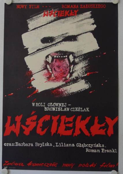 Der Tollwütige originales polnisches Filmplakat